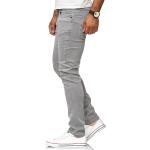Graue Slim Fit Jeans mit Reißverschluss aus Baumwolle enganliegend für Herren Größe XXL Weite 32, Länge 30 