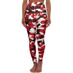 Rote Camo All-Over-Print Yoga-Leggings Mit Hoher Taille
