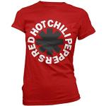 Rote Red Hot Chili Peppers Damenbandshirts aus Baumwolle Größe XL 