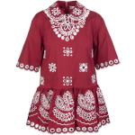 Reduzierte Kirschrote Bestickte Kurzärmelige REDValentino Peplum-Shirts & Schößchen-Shirts für Damen Größe M für den für den Frühling 