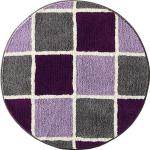 Braune Karo Moderne Runde Runde Badteppiche aus Textil schnelltrocknend 