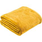 Gelbe Unifarbene Kuscheldecken & Wohndecken aus Teddy 150x200 
