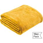 Gelbe Unifarbene Kuscheldecken & Wohndecken aus Fleece 150x200 10-teilig 