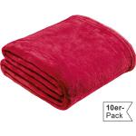 Rote Unifarbene Kuscheldecken & Wohndecken aus Teddy 130x180 10-teilig 
