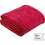 Rote Unifarbene Kuscheldecken & Wohndecken aus Teddy 150x200 5-teilig 