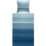 Blaue Gestreifte Moderne Satinbettwäsche mit Reißverschluss aus Satin 155x200 