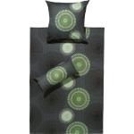 Grüne Moderne Satinbettwäsche mit Mandala-Motiv mit Reißverschluss aus Satin 155x220 