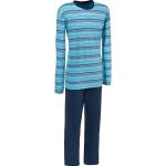 Blaue Sportliche Pyjamas lang aus Jersey für Herren Übergrößen 