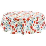 Rote Runde eckige Tischdecken 160 cm mit Blumenmotiv aus Baumwolle 