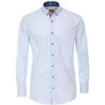Reduzierte Hellblaue Unifarbene Langärmelige Redmond Body Cut Button Down Kragen Herrenlangarmhemden aus Baumwolle Größe XL 