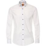Reduzierte Weiße Unifarbene Langärmelige Redmond Body Cut Button Down Kragen Herrenlangarmhemden aus Baumwolle Größe XXL 