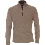 Braune Casual Redmond Casual Herrensweatshirts mit Reißverschluss aus Baumwolle Größe L 