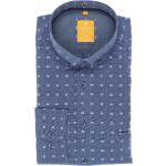 Blaue Casual Langärmelige Redmond Casual Button Down Kragen Herrenlangarmhemden aus Baumwolle für den für den Frühling 