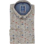 Reduzierte Braune Casual Langärmelige Redmond Casual Button Down Kragen Herrenlangarmhemden aus Baumwolle Größe 3 XL 