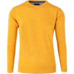 Gelbe Unifarbene Casual Langärmelige Redmond Casual Rundhals-Ausschnitt Rundhals-Pullover aus Baumwolle für Herren für den für den Herbst 
