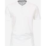 Weiße Unifarbene Oversize Kurzärmelige Redmond Casual Henleykragen T-Shirts aus Baumwolle für Herren Größe 6 XL 
