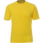 Gelbe Unifarbene Casual Kurzärmelige Redmond Casual Rundhals-Ausschnitt Shirts mit Tasche aus Baumwolle für Herren für den für den Sommer 