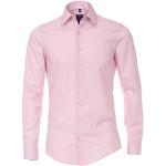 Rosa Unifarbene Langärmelige Redmond Kentkragen Hemden mit Kent-Kragen aus Baumwolle für Herren 