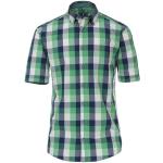 Grüne Karo Kurzärmelige Redmond Kentkragen Hemden mit Kent-Kragen aus Baumwolle für Herren Größe S 