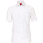 Weiße Unifarbene Kurzärmelige Redmond Herrenkurzarmhemden aus Baumwolle Größe 6 XL 