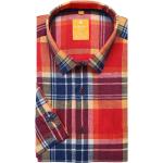 Rote Kurzärmelige Redmond Kentkragen Hemden mit Kent-Kragen aus Baumwolle für Herren 