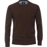 Reduzierte Braune Casual Langärmelige Redmond Rundhals-Ausschnitt Rundhals-Pullover aus Baumwolle für Herren Größe 6 XL 