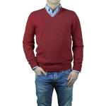 Reduzierte Rote Langärmelige Redmond V-Ausschnitt Wintermode aus Baumwolle für Herren Größe 4 XL 