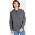 Dunkelgraue REELL T-Shirts mit Knopf aus Flanell für Herren Größe XL 