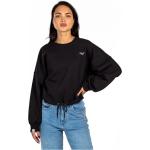 Schwarze REELL Damensweatshirts aus Fleece Cropped Größe XS 