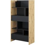Schwarze Moderne Bücherregale aus Eiche Breite 50-100cm, Höhe 150-200cm, Tiefe 0-50cm 