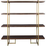 Goldene Antike Bücherregale aus Holz Breite 100-150cm, Höhe 100-150cm, Tiefe 0-50cm 