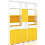 Regalsystem Gelb - Regalsystem: Schubladen in Weiß & Türen in Gelb - Hochwertige Materialien - 190 x 234 x 34 cm, konfigurierbar