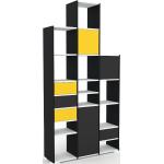 Regalsystem Graphitgrau - Regalsystem: Schubladen in Gelb & Türen in Graphitgrau - Hochwertige Materialien - 118 x 234 x 34 cm, konfigurierbar