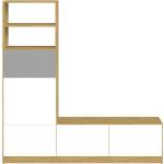 Weiße Pickawood Eichenregale lackiert aus Massivholz mit Schublade Breite 150-200cm, Höhe 150-200cm, Tiefe 0-50cm 