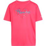 Pinke Melierte Sportliche Kurzärmelige Kinder T-Shirts mit Vogel-Motiv aus Polyester für Mädchen Größe 164 