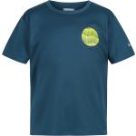 Blaue Melierte Sportliche Kurzärmelige Kinder T-Shirts aus Polyester für Mädchen Größe 140 für den für den Sommer 