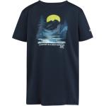 Marineblaue Melierte Sportliche Kurzärmelige Kinder T-Shirts aus Polyester für Mädchen Größe 140 für den für den Sommer 