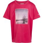 Pinke Melierte Sportliche Kurzärmelige Kinder T-Shirts aus Polyester für Mädchen Größe 176 