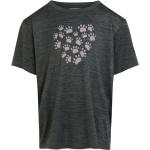 Graue Melierte Sportliche Kurzärmelige Kinder T-Shirts aus Polyester für Mädchen Größe 152 für den für den Sommer 