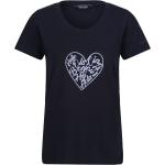 Marineblaue Melierte Regatta T-Shirts für Damen Größe XL 