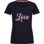 Marineblaue Melierte Regatta T-Shirts für Damen Größe M 