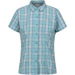 Reduzierte Cyanblaue Karo Regatta Outdoor-Hemden aus Polyester für Damen Größe S 