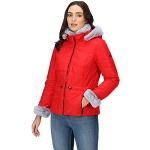 Rote Wasserdichte Regatta Jacken mit Fellkapuze aus Polyester mit Kapuze für Damen Größe XL 