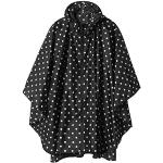 Schwarze Gepunktete Regenponchos & Regencapes mit Reißverschluss aus Polyester für Damen Einheitsgröße 