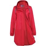 Rote Wasserdichte Atmungsaktive Maxi Trenchcoats lang mit Reißverschluss aus Softshell für Damen Größe M für den für den Winter 