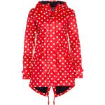 Reduzierte Rote Gepunktete Wasserdichte BMS Oeko-Tex Regenjacken mit Reißverschluss aus Polyester für Damen Größe M 