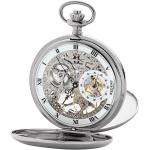 Silberne Regent Mechanik Stahltaschenuhren mit Analog-Zifferblatt mit römischen Zahlen mit Kunststoff-Uhrenglas 