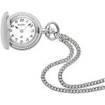 Silberne Regent Runde Quarz Savonnette matt aus Acrylglas mit arabischen Ziffern mit Plexiglas-Uhrenglas für Herren 