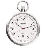 Weiße Regent Quarz Stahltaschenuhren Satinierte mit arabischen Ziffern mit Mineralglas-Uhrenglas für Herren 