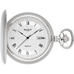 Weiße Regent Runde Quarz Savonnette aus Edelstahl mit römischen Zahlen mit Plexiglas-Uhrenglas für Herren 